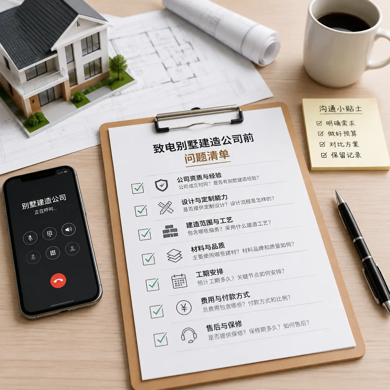 在毕节拨打别墅建造公司电话前的准备工作