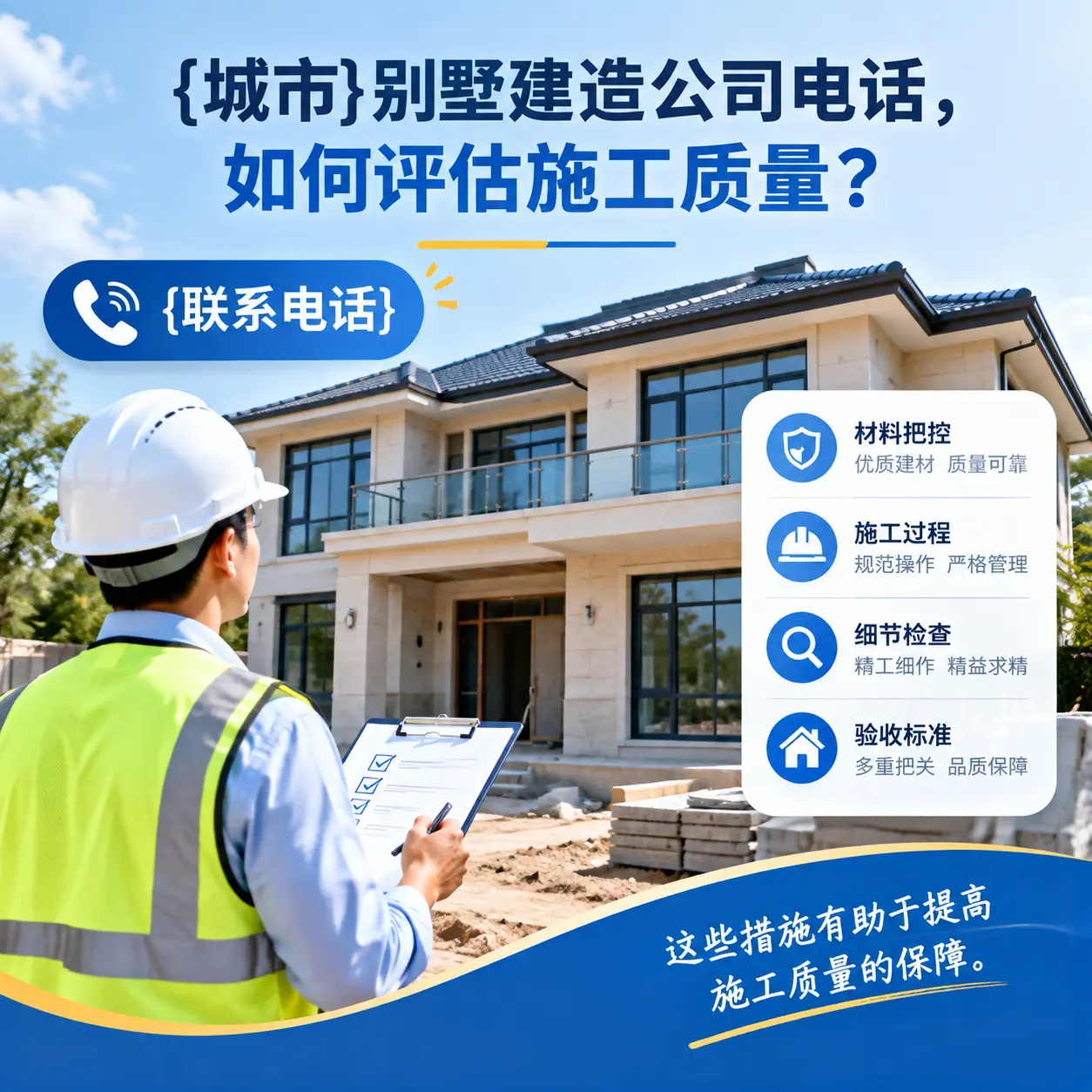 毕节别墅建造公司电话，如何评估施工质量？